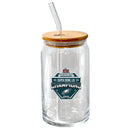 16oz Glass Tumbler w/Lid&Straw, DP Super Bowl 59, 2025