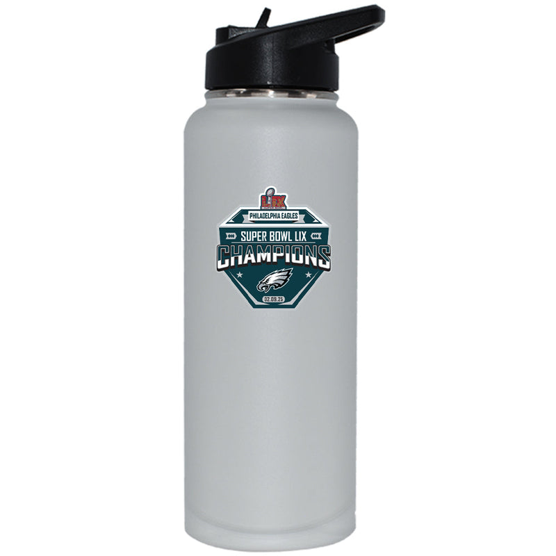 34oz White Quencher Bottle, Direct Print, Super Bowl 59, 2025