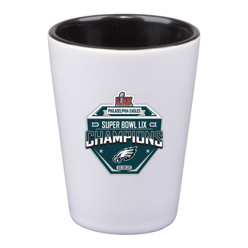2oz Wht Ceramic w/Orange Inner Color, Super Bowl 59, 2025