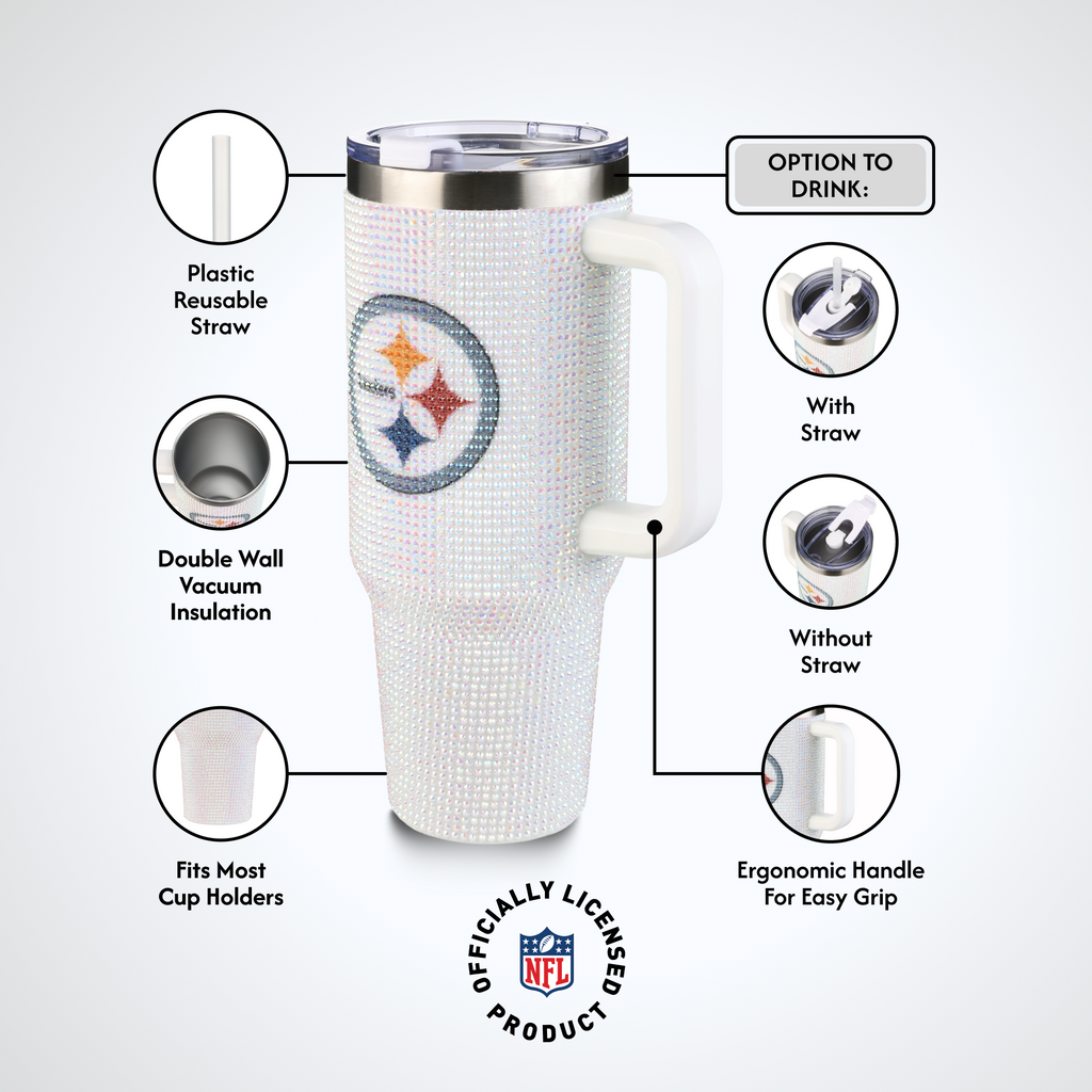 40oz Bling Collosal Tumbler | Pittsburgh Steelers