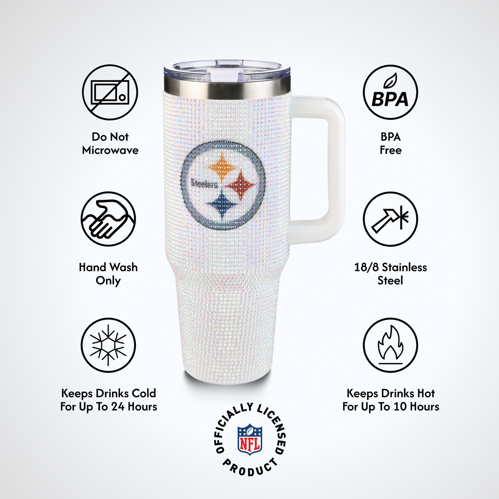 40oz Bling Collosal Tumbler | Pittsburgh Steelers