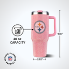 40oz Pink Bling Game Day Tumbler I | Pittsburgh Steelers