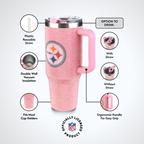 40oz Pink Bling Game Day Tumbler I | Pittsburgh Steelers
