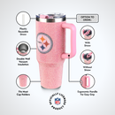 40oz Pink Bling Game Day Tumbler I | Pittsburgh Steelers