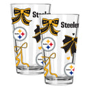  Steelers 2pk 16oz Bow Pint Glass 