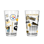 2pk 16oz Pint Glass, DP, Loco Design | Pittsburgh Steelers