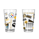 2pk 16oz Pint Glass, DP, Loco Design | Pittsburgh Steelers