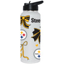  Steelers 34oz Bow White Quencher Water Bottle 