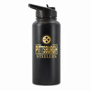 32 oz Stainless Steel Water Bottle with Gold Etched Classic Crew Team Design, Pittsburgh Steelers