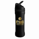 24 oz Stainless Steel Sip Tumbler w/ Gold Inlay – Etched Classic Crew Design, Pittsburgh Steelers