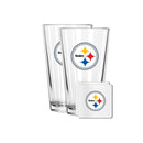 2 Pack Pint and Coasters Set| Pittsburgh Steelers