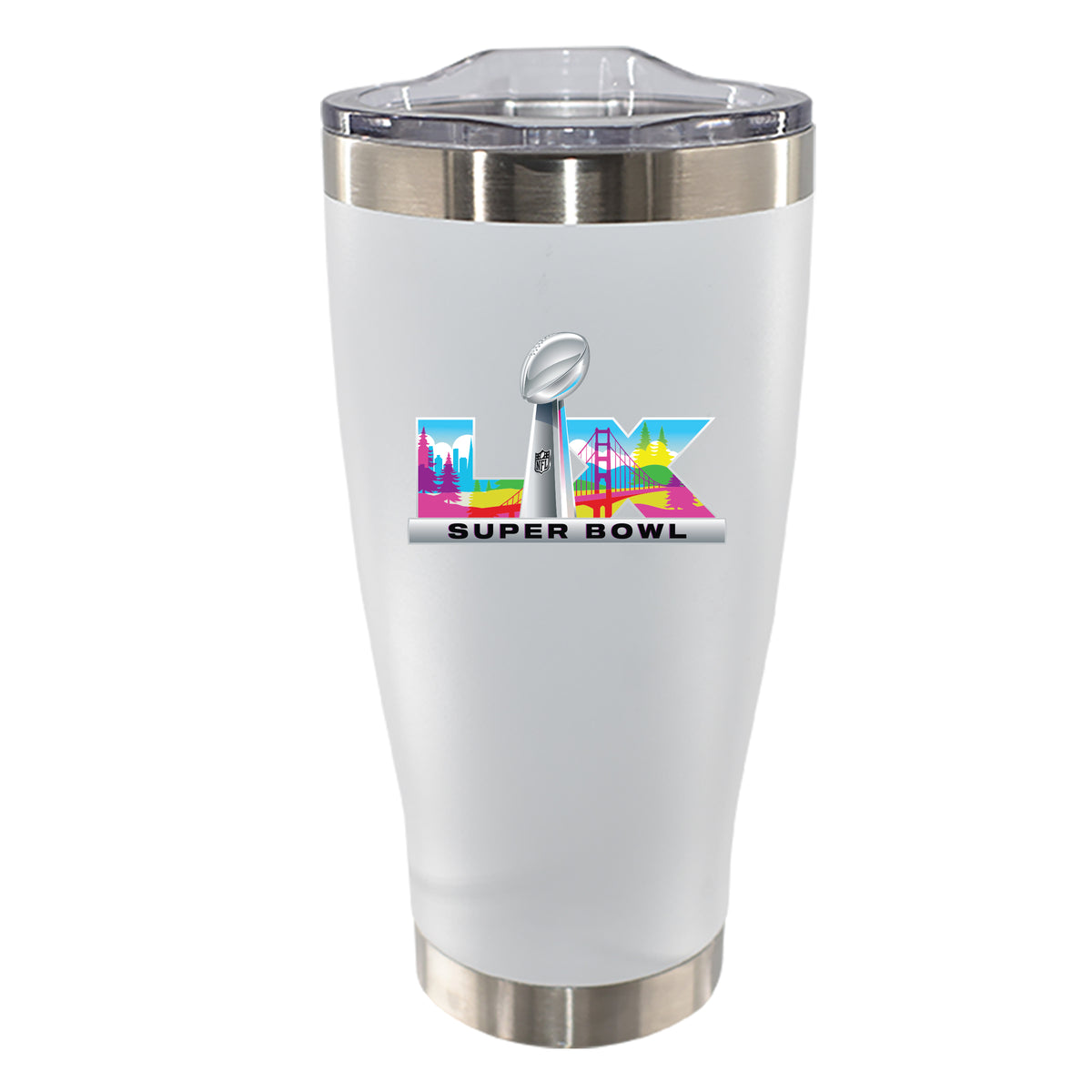20oz White Stainless Steel Tumbler | 2026 Super Bowl
