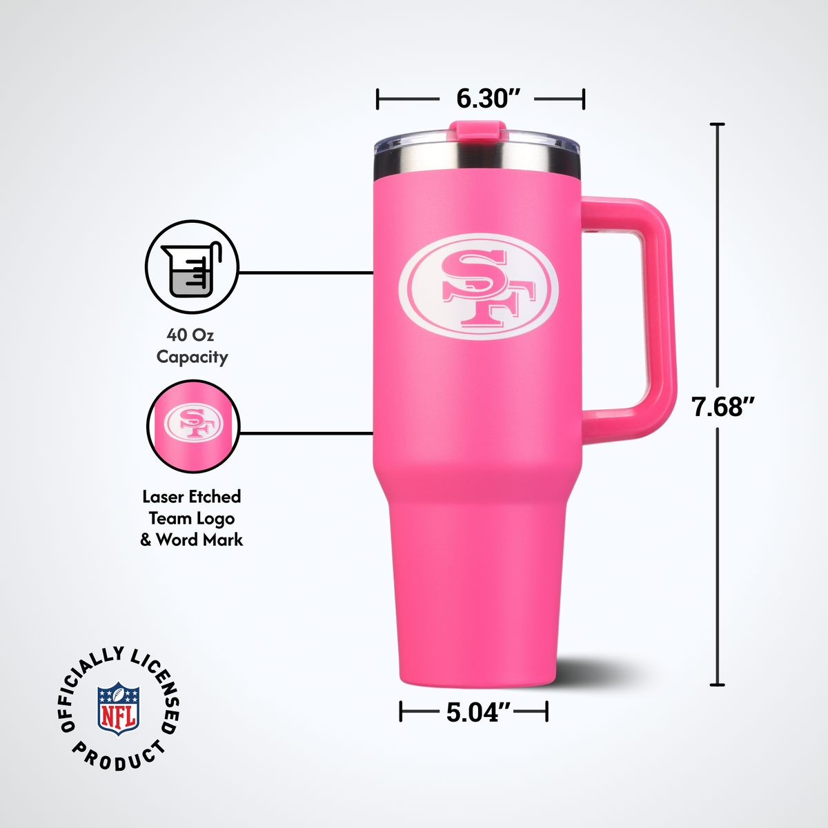 40oz Pink Game Day Tumbler I | San Francisco 49ers