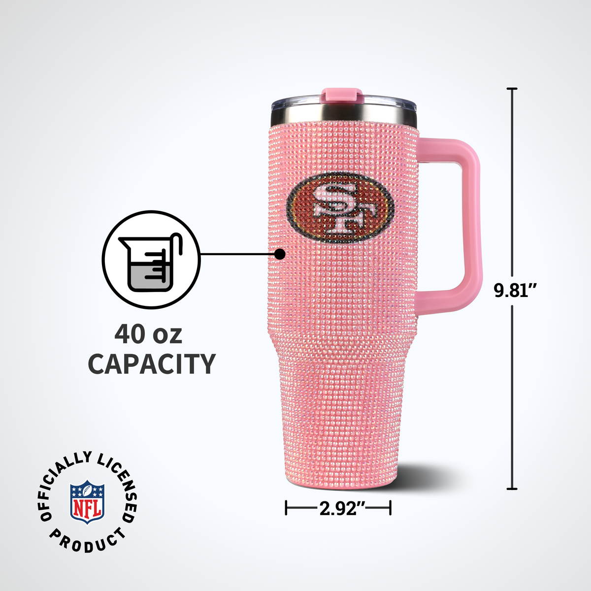 40oz Pink Bling Game Day Tumbler I | San Francisco 49ers