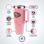 40oz Pink Bling Game Day Tumbler I | San Francisco 49ers