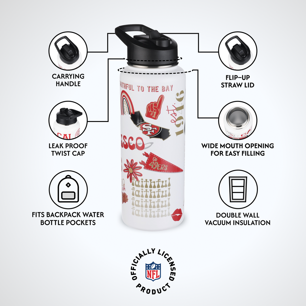 34oz Team Spirit Water Bottle I | San Francisco 49ers