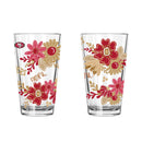 2pk 16oz Pint Glass, DP, Flowers | San Francisco 49ers
