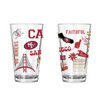 2pk 16oz Pint Glass, DP, Loco Design | San Francisco 49ers