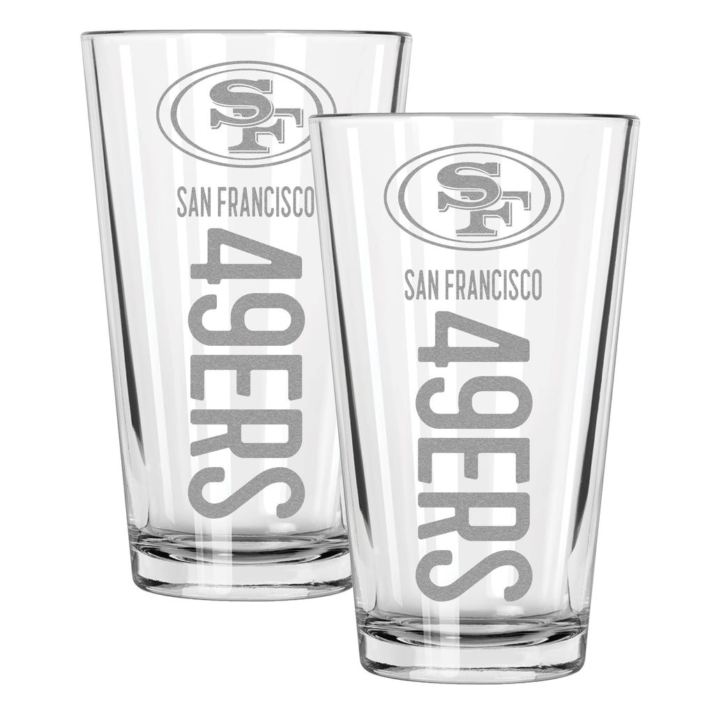 2pk 16oz Pint Glass Pinnacel Design | San Francisco 49ers