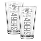 2pk 16oz Pint Glass Pinnacel Design | San Francisco 49ers