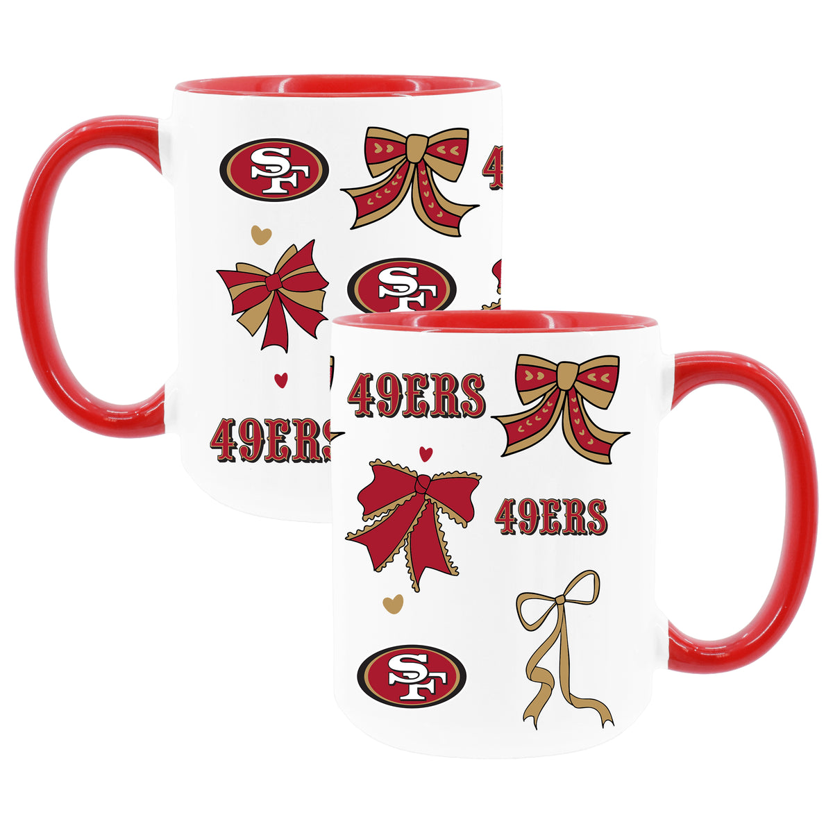  49ers 2pk 15oz Bow Coffee Mug 
