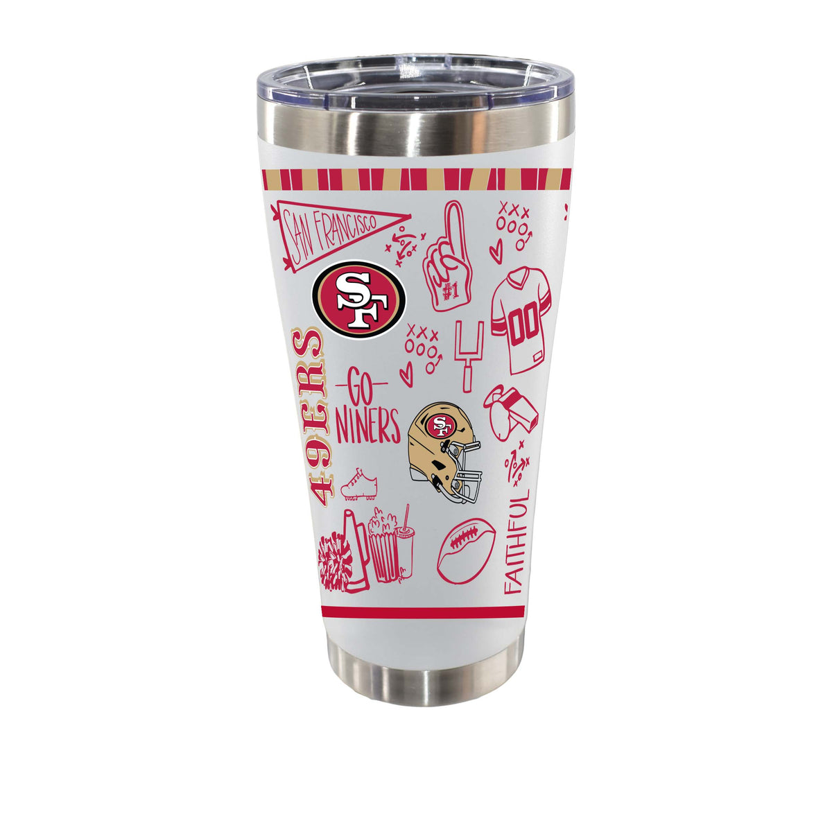 Sketchpad Design 30oz SS Tumbler | San Francisco 49ers