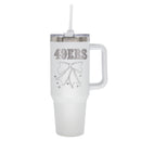  49ers 40oz Bow White Stainless Steel Colossal Tumbler 