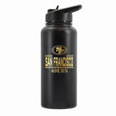 32 oz Stainless Steel Water Bottle with Gold Etched Classic Crew Team Design, San Francisco 49ers