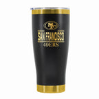 24 oz Stainless Steel Tumbler with Gold Accents & Etched Classic Crew Team Design, San Francisco 49ers