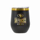 12 oz Stainless Steel Wine Tumbler with Gold Etched Classic Crew Team Design, San Francisco 49ers