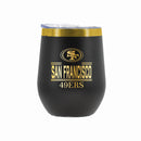 12 oz Stainless Steel Wine Tumbler with Gold Etched Classic Crew Team Design, San Francisco 49ers