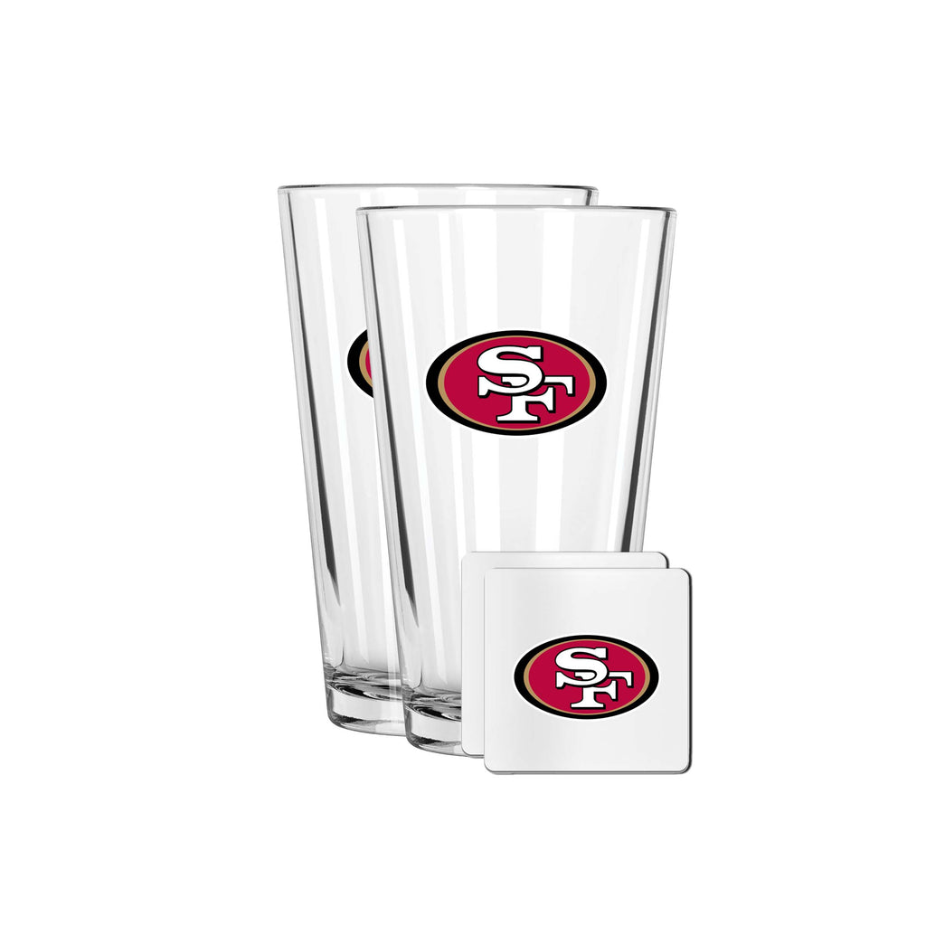 2 Pack Pint and Coasters Set | San Francisco 49ers