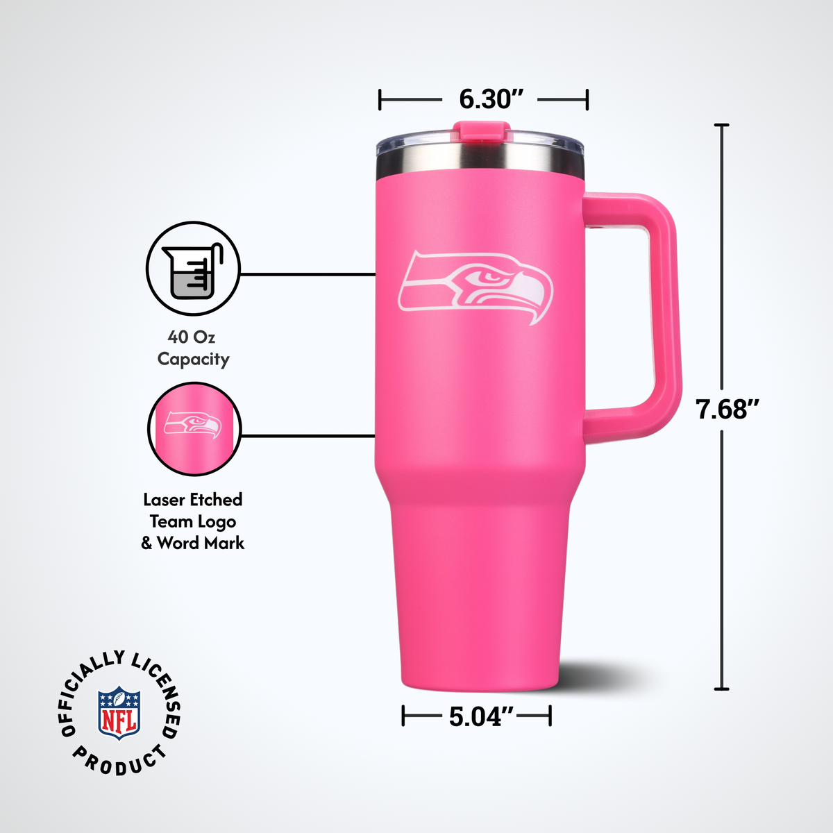 40oz Pink Game Day Tumbler I | Seattle Seahawks