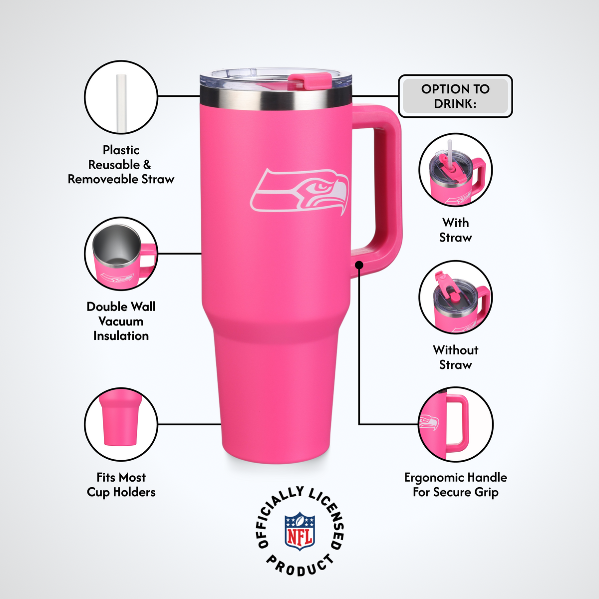 40oz Pink Game Day Tumbler I | Seattle Seahawks