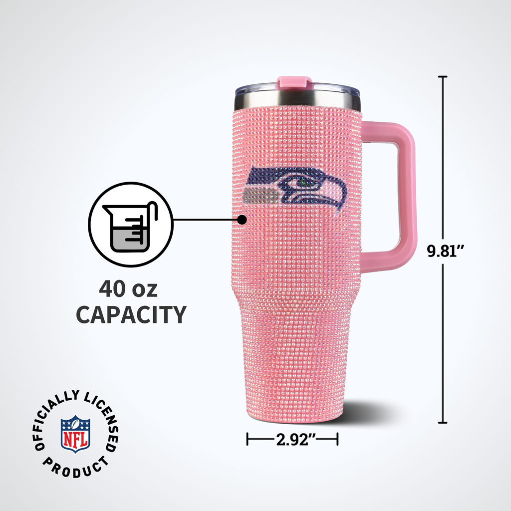 40oz Pink Bling Game Day Tumbler I | Seattle Seahawks