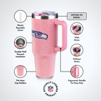 40oz Pink Bling Game Day Tumbler I | Seattle Seahawks