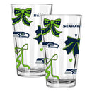  Seahawks 2pk 16oz Bow Pint Glass 