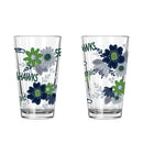 2pk 16oz Pint Glass, DP, Flowers | Seattle Seahawks