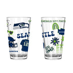 2pk 16oz Pint Glass, DP, Loco Design | Seattle Seahawks