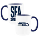 2pk 15oz White Mug Logo + Wordmark | Seattle Seahawks