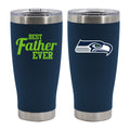 20oz Navy Stainless Steel Tumbler, Direct Print, Best Dad Ever Design, Seattle Seahawks