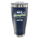 20oz Navy Stainless Steel Tumbler, Direct Print, NFC Champion 60, 2026 Design| Seattle Seahawks