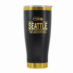 24 oz Stainless Steel Tumbler with Gold Accents & Etched Classic Crew Team Design, Seattle Seahawks