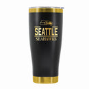 24 oz Stainless Steel Tumbler with Gold Accents & Etched Classic Crew Team Design, Seattle Seahawks