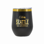 12 oz Stainless Steel Wine Tumbler with Gold Etched Classic Crew Team Design, Seattle Seahawks
