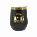 12 oz Stainless Steel Wine Tumbler with Gold Etched Classic Crew Team Design, Seattle Seahawks