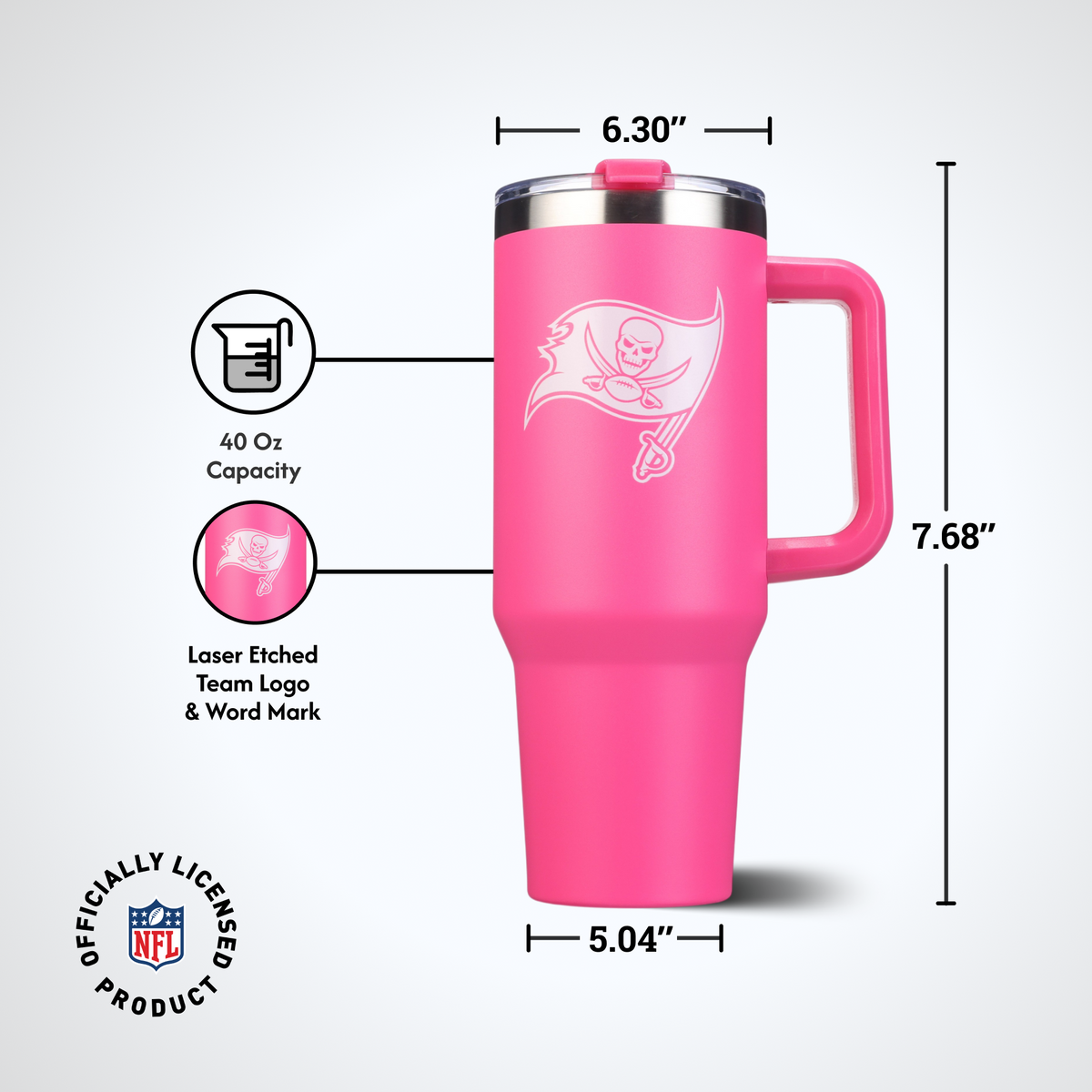 40oz Pink Game Day Tumbler I | Tampa Bay Buccaneers