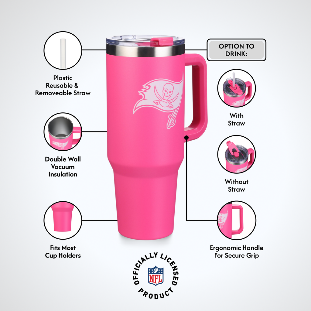 40oz Pink Game Day Tumbler I | Tampa Bay Buccaneers