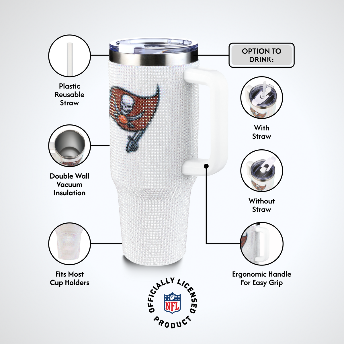 40oz Bling Collosal Tumbler | Tampa Bay Buccaneers