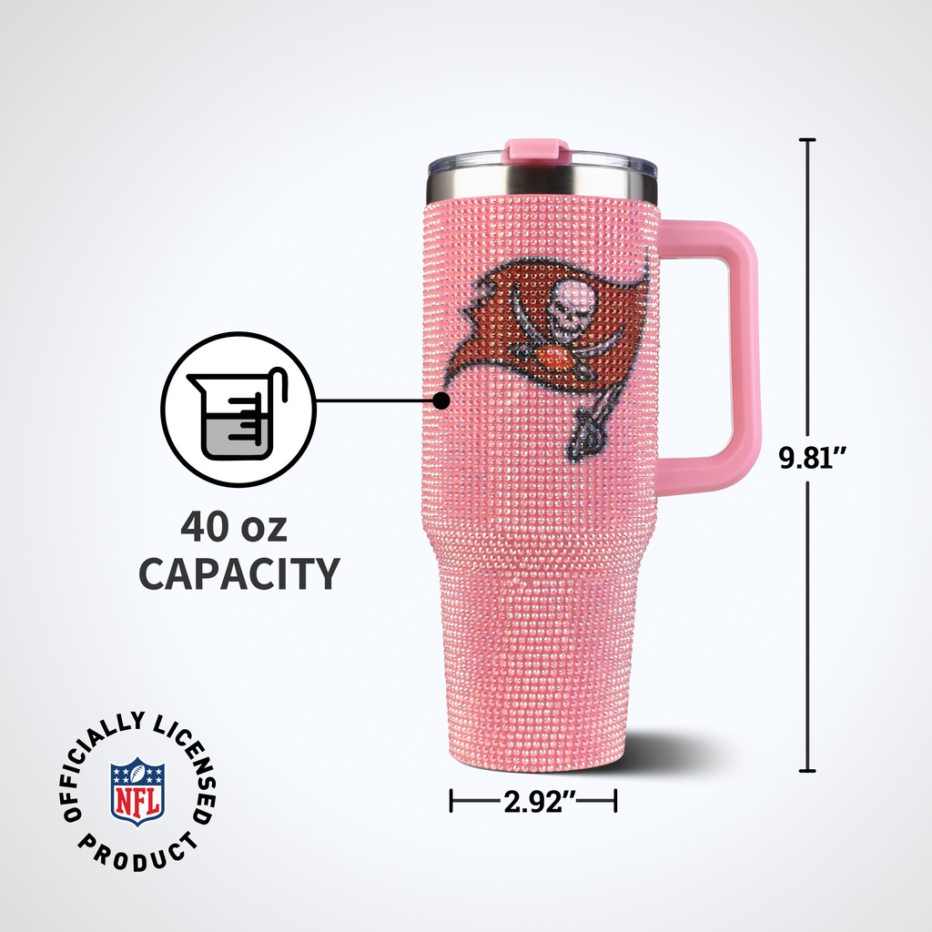 40oz Pink Bling Game Day Tumbler I | Tampa Bay Buccaneers